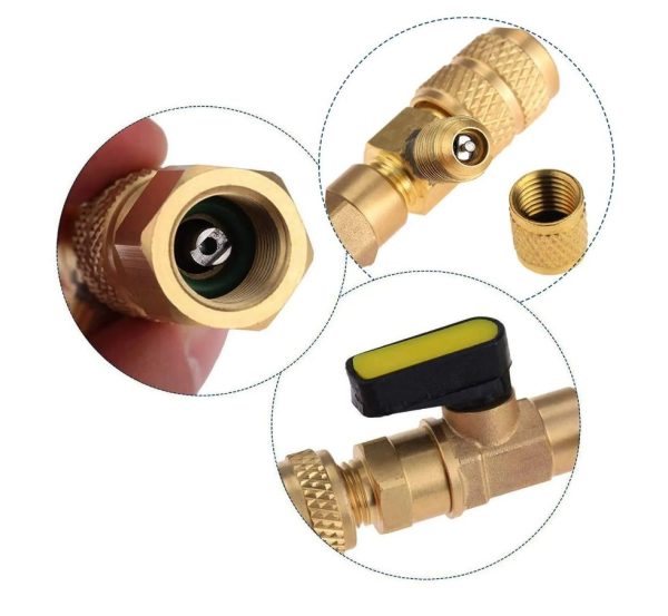 R410A R22 Valve Core Remover Installer Tool with Dual Size 1/4 & 5/16 Port for R404A R407C R134A R12 R32 HVAC System - Image 3