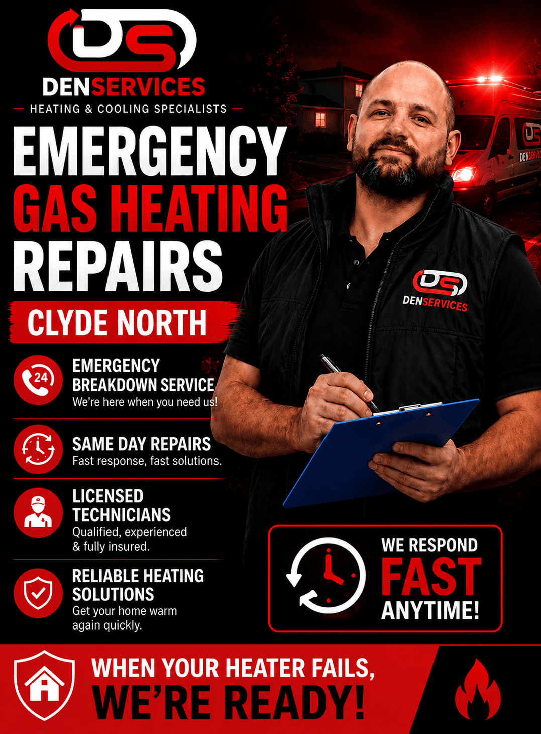 Clyde North Eergency Gas Heating Repairs