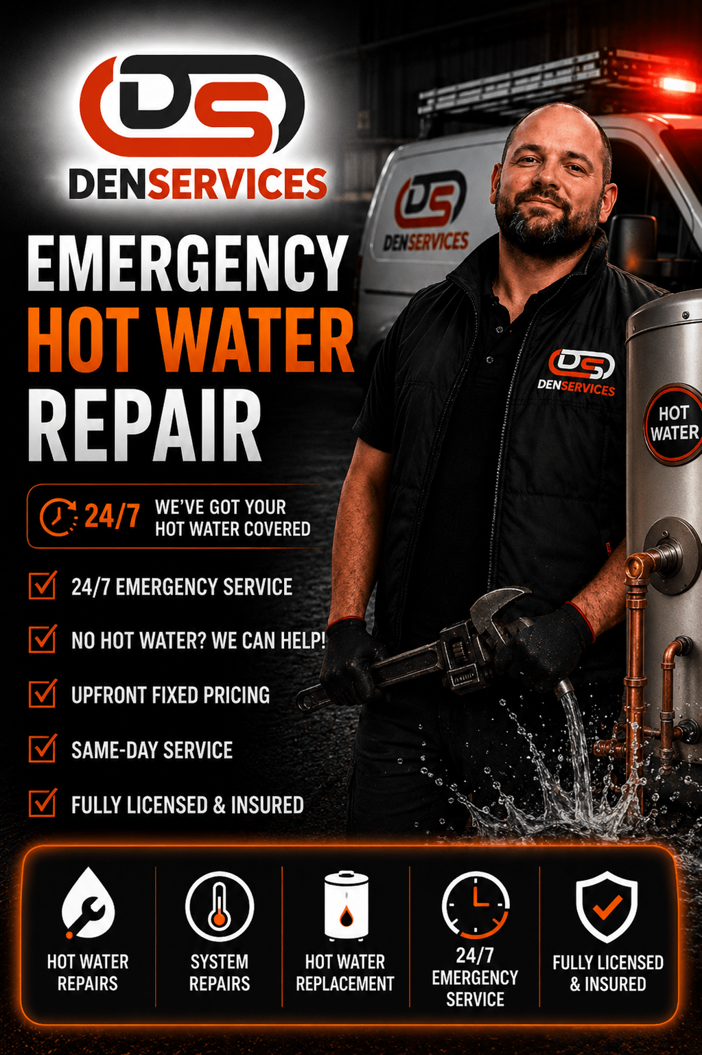 Emergency hot water repair