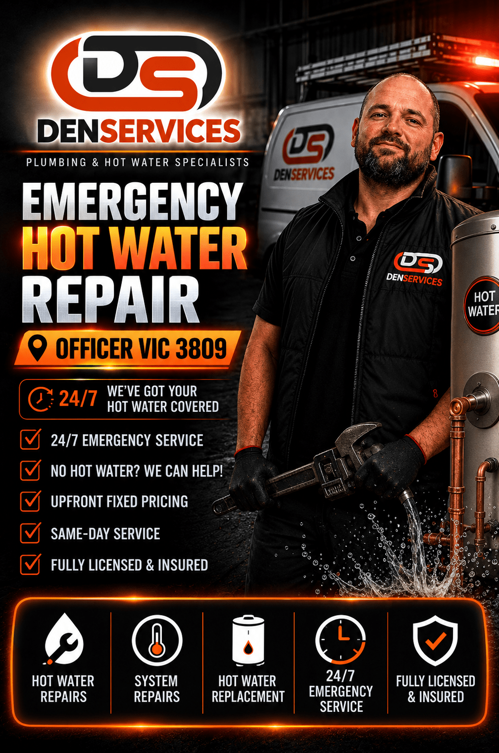 HOT WATER REPAIR OFFICER VIC